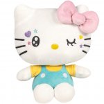 Jucarie din plus Hello Kitty In Your Eyes cu salopeta vernil 22 cm