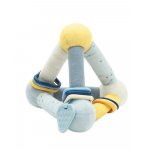 Jucarie din plus pentru bebelusi KikkaBoo Activity Stripy Friends multisenzoriala,cu inele dentitie, Forma triunghiulara usor de prins,Aprobat conform standardelor de siguranta EN 71