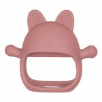 Jucarie pentru dentitie din silicon Appekids Manusa Kitty Old Rose