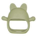Jucarie pentru dentitie din silicon Appekids Manusa Kitty Raw Green