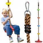 Leagan si Franghie de catarare 2 in 1, pentru copii, Kruzzel, cu disc 30 cm, lungime 210 cm, capacitate maxim 100 kg, asamblare usoara, multicolor