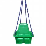 Leagan pentru copii cu spatar, opritor picioare, 4 corzi 110cm, inele metalice