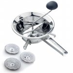 Masina de pasat rosii, 3 site interschimbabile, diametru 24 cm, inox alimentar