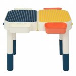 Masuta multifunctionala, doua suprafete, compatibila lego, activitati si cuburi constructii, pliabila, 57x59x45 cm