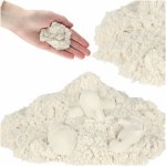 Nisip Kinetic pentru copii, Ikonka, senzorial nu se usuca, nu se intareste, fabricat din ingrediente naturale, cantitate 1kg, White