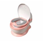 Olita pentru copii tip minitoaleta Little Mom Pink, design ergonomic, cu adaptor moale din spuma PU, vas colector detasabil, Capac rabatabil, Baza ampla antiderapanta, dimensiune 34 x 40.7 x 17.8cm