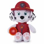 Jucarie de plus Patrula Catelusilor Marshall snuggle up cu sunete si burtica luminoasa