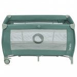 Patut pliabil, Lionelo, Stefi Plus, Cu doua nivele, Cu intrare laterala cu fermoar, 2 roti, 120 x 60 cm, Conform cu standardul european de securitate EN 716, Verde Olive