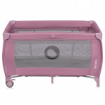 Patut pliabil, Lionelo, Stefi Plus, Cu doua nivele, Cu intrare laterala cu fermoar, 2 roti, 120 x 60 cm, Conform cu standardul european de securitate EN 716, Roz