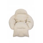 Perna pentru leagan, Ikonka, design elegant, cu extensii pentru coapse si cap, dimensiune XXL 64 x 56 x 66 cm, Ecru