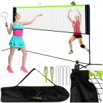 Plasa de sport mobila, Trizand, portabila si reglabila, cu cadrul din otel, pentru volei, badminton si tenis, cu geanta de transport inclusa