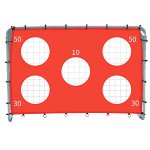 Poarta de fotbal si tinta de antrenament 2 in 1 pentru copii, Ikonka, portabila, cu cadrul din din otel, dimensiune 215 x 153 x 76 cm, Red