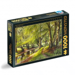 Puzzle Peder Mork Monsted A Summer Day in the Forest with Deer in the Background 1000 piese