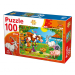 Puzzle Scena cu animale domestice 100 piese