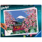 Pictura pe numere pentru copii CreArt flori de cires japonez Ravensburger