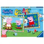 Pictura pe numere pentru copii CreArt 2 sabloane Peppa Pig Ravensburger