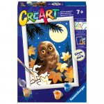Pictura pe numere CreArt pentru copii bufnita care straluceste in intuneric Ravensburger