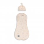 Saculet Swaddle pentru infasat + caciulita Second Step Animale de Epoca Cream Sleepee