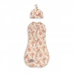 Saculet Swaddle infasat nou nascut + caciulita First Step Animale Epoca Almond Sleepee
