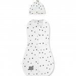Saculet Swaddle pentru infasat Nou Nascut + caciulita First Step Dots 0.2 Tog Sleepee