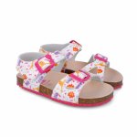 Sandale pentru copii cu floricele Garvalin 252465 Alb marime 24 (14,8-15,4 cm)