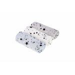 Set 3 Museline din bambus Dots Albastru/Alb/Gri Sleepee