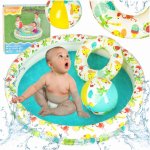 Set 3 piese Piscina gonflabila colac si minge 122 cm Flamingo