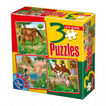 Set 3 puzzle-uri Animale domestice 6, 9, 16 piese