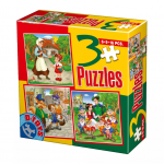 Set 3 puzzle-uri Scufita Rosie, Pinocchio, Alba ca Zapada 6, 9, 16 piese