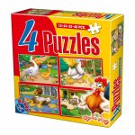 Set 4 puzzle-uri Animale de 12, 24, 35 si 48 piese