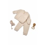 Set bluzita si pantaloni pentru bebelusi, BabyCosy Cool, cu buzunar, Stone, marime 12-18 luni
