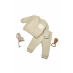 Set bluzita si pantaloni pentru bebelusi, BabyCosy Cool, cu buzunar, Verde, marime 18-24 luni