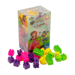 Set cuburi de constructie pentru copii Huby Toys Girly cu 68 piese multicolore