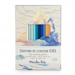 Ser 12 creioane colorate + 3 planse Culorile cerului Moulin Roty