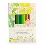 Set 12 creioane colorate + 3 planse Natura Moulin Roty