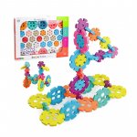 Set de constructie fulgi de zapada, 120 elemente diferite dimensiuni, multicolor