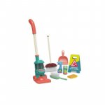 Set de curatenie pentru copii, 8 piese, aspirator, perii, racleta, lopatica, multicolor