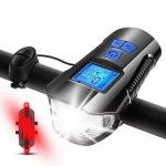 Set far si stop pentru bicicleta, lumina led, 4 moduri iluminare, microusb, ipx7,1500mah