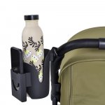 Suport multifunctional 2 in 1 pentru telefon/sticla/biberon Cangaroo On The Go Negru,prindere universala cu velcro