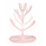 Suport pentru uscat biberoane KikkaBoo Tulip Pink,capacitate pana la 8 biberoane,din plastic nontoxic fara BPA