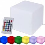 Taburet tip cub, iluminare rgb 16 culori, 4 moduri, control telecomanda, 30x30 cm