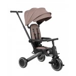 Tricicleta 8in1 pentru copii KikkaBoo Trix 2 Bej Ultrapliabila,de la 10 luni la 22kg,Cadru din aluminiu,Sezut rotativ,Spatar reglabil,Maner parental reglabil,Copertina reglabila/detasabila,Centura de siguranta,Roti spuma EVA