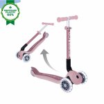 Trotineta Globber Junior ECO Mov Liliac, pliabila, ghidon din aluminiu reglabil, roti cu Led, greutate admisa 50 kg