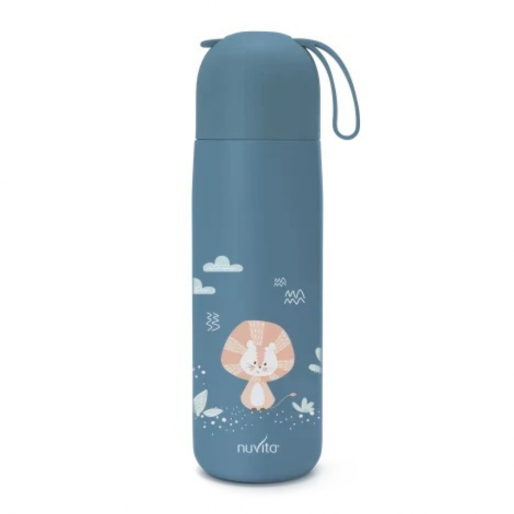 Termos din otel inoxidabil Nuvita Powder Blue cu 2 recipiente interne 400 ml - 1 | YEO