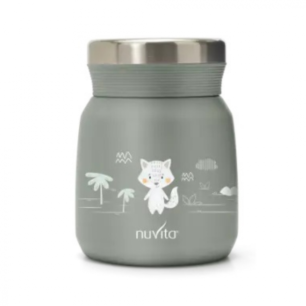 Termos din otel inoxidabil Nuvita Sage Green pentru alimente lichide si solide 300 ml