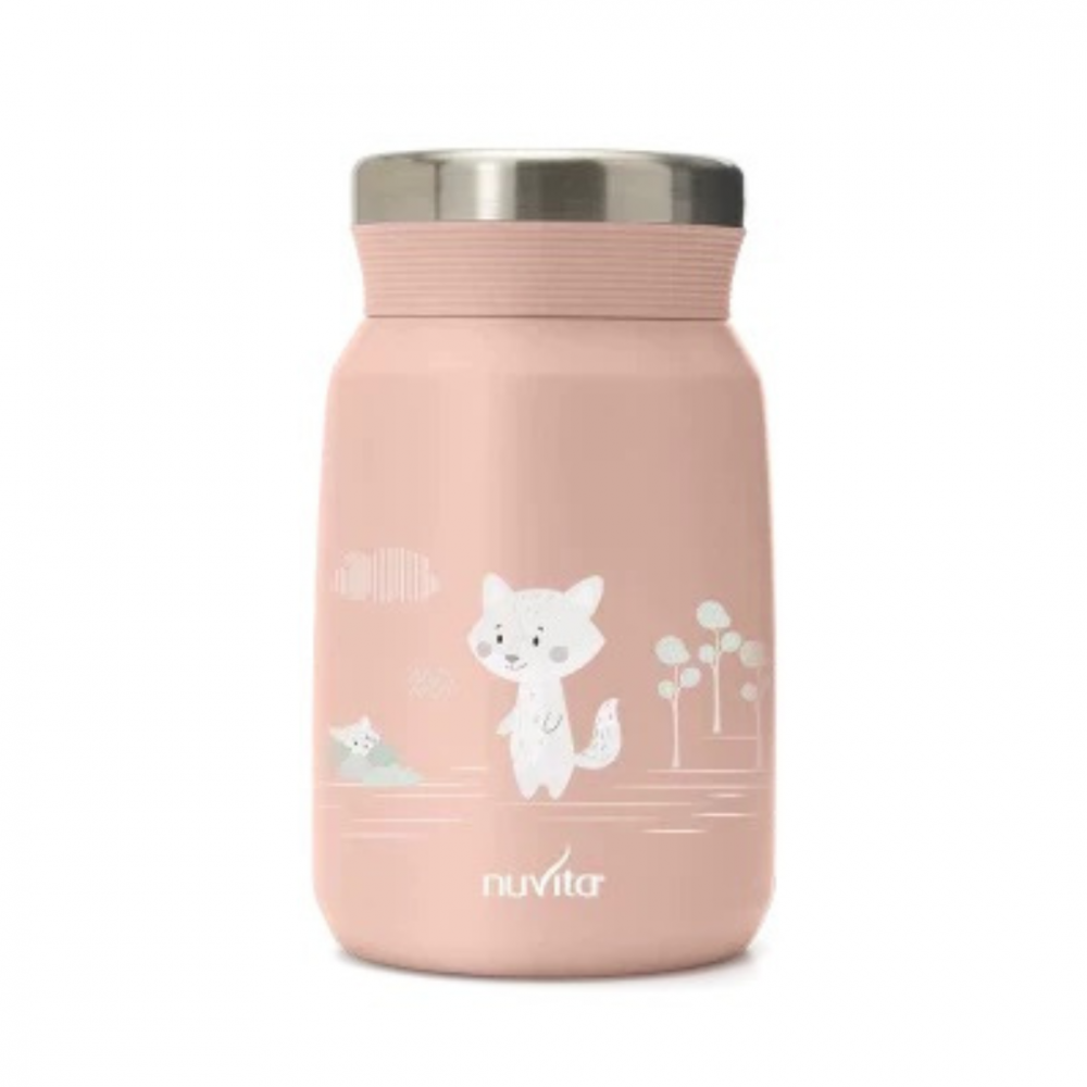 Termos din otel inoxidabil Nuvita English Rose pentru alimente lichide si solide 500 ml