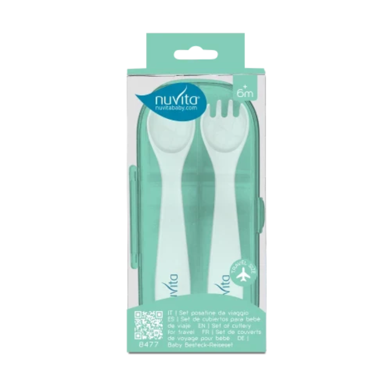 Tacamuri de calatorie in cutie Nuvita Easy Eating Cool Green