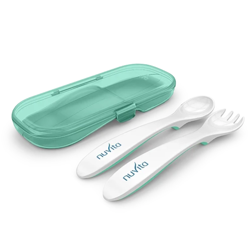 Tacamuri de calatorie in cutie Nuvita Easy Eating Cool Green - 1 | YEO