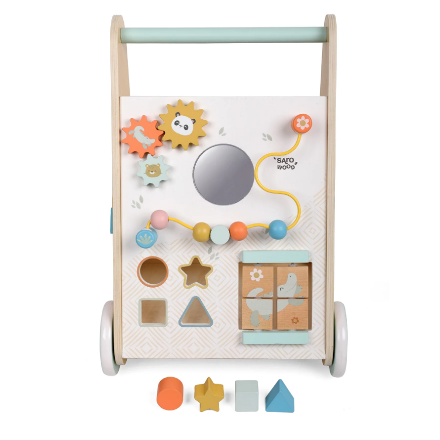 Antemergator Saro Baby din lemn FSC cu activitati - 3