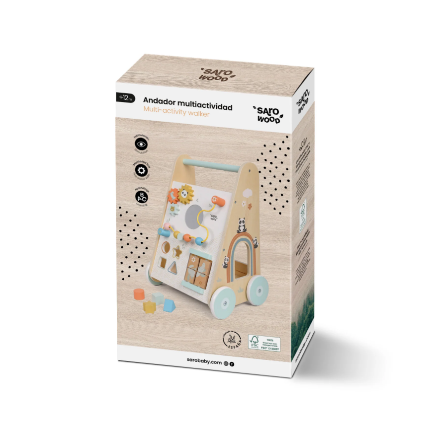 Antemergator Saro Baby din lemn FSC cu activitati - 4